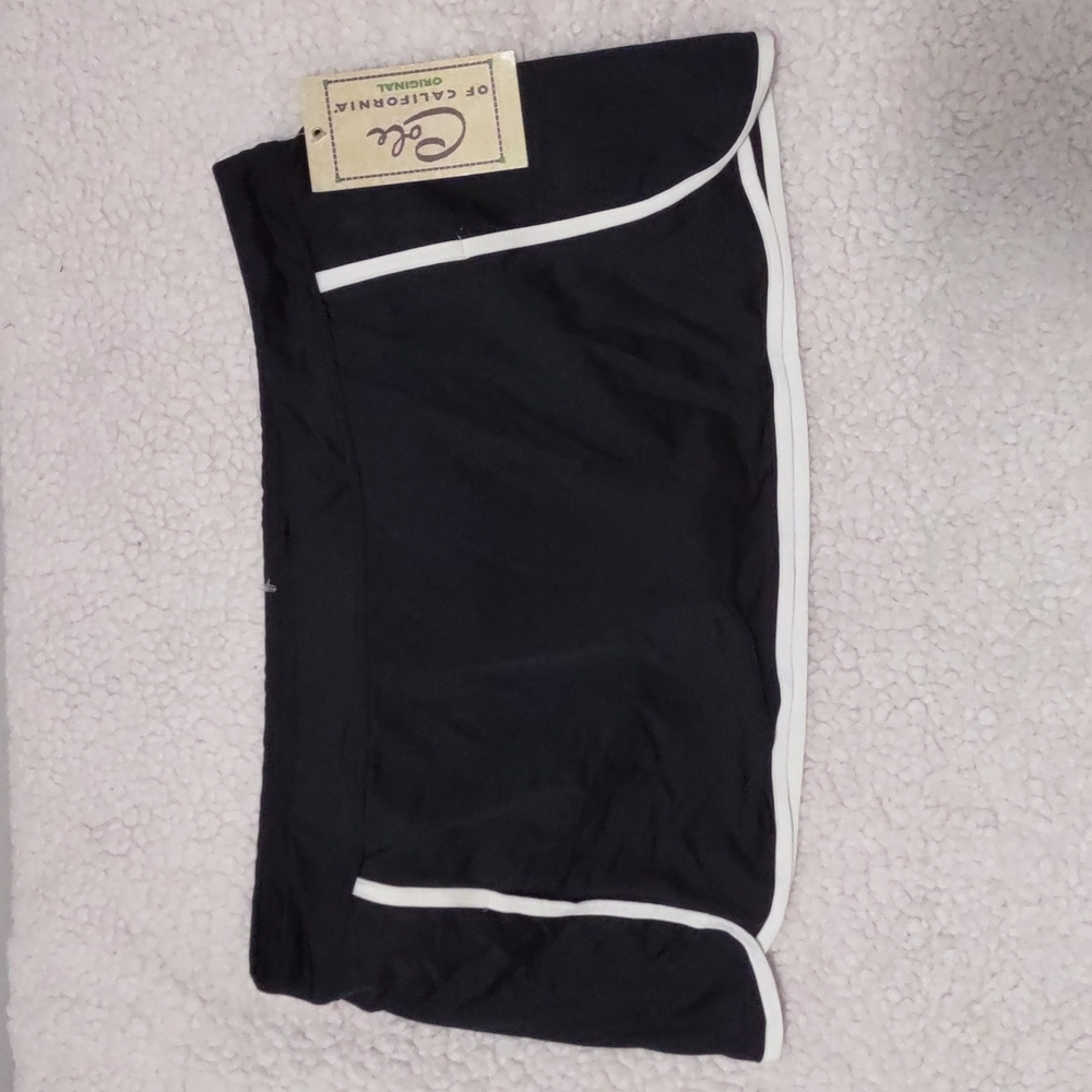 Tennis Swim Skirt Size L Black White 100% Polyester NWT